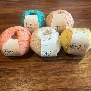 New 5 Hobbii Happy Place Skeins Wool Cotton 100g 250m Knit Crochet Various